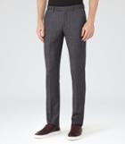 Reiss Paniche - Checked Tailored Trousers In Blue, Mens, Size 30