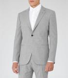 Reiss Dele B - Mens Mottled Weave Blazer In Grey, Size 36