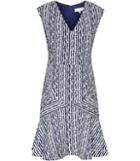 Reiss Gilles - Womens Jacquard Fit And Flare Dress In Blue, Size 4