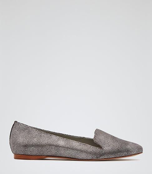 Reiss Lillie Metallic Flat Shoes