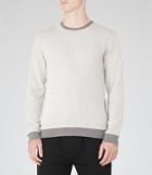 Reiss Comet - Mens Textured Cotton Jumper In White, Size S