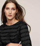 Reiss Mandy - Textured Long-sleeve Top In Black, Womens, Size M