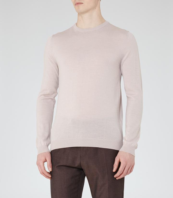 Reiss Hart - Mens Merino Wool Jumper In Red, Size L