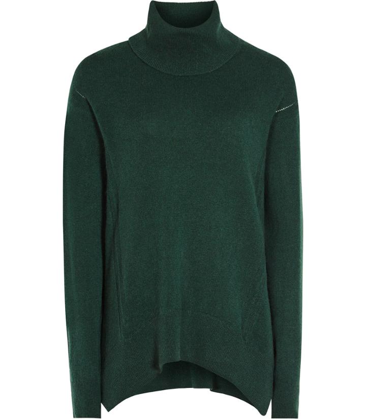 Reiss Daveen - Womens Cashmere Roll-neck Jumper In Green, Size Xs