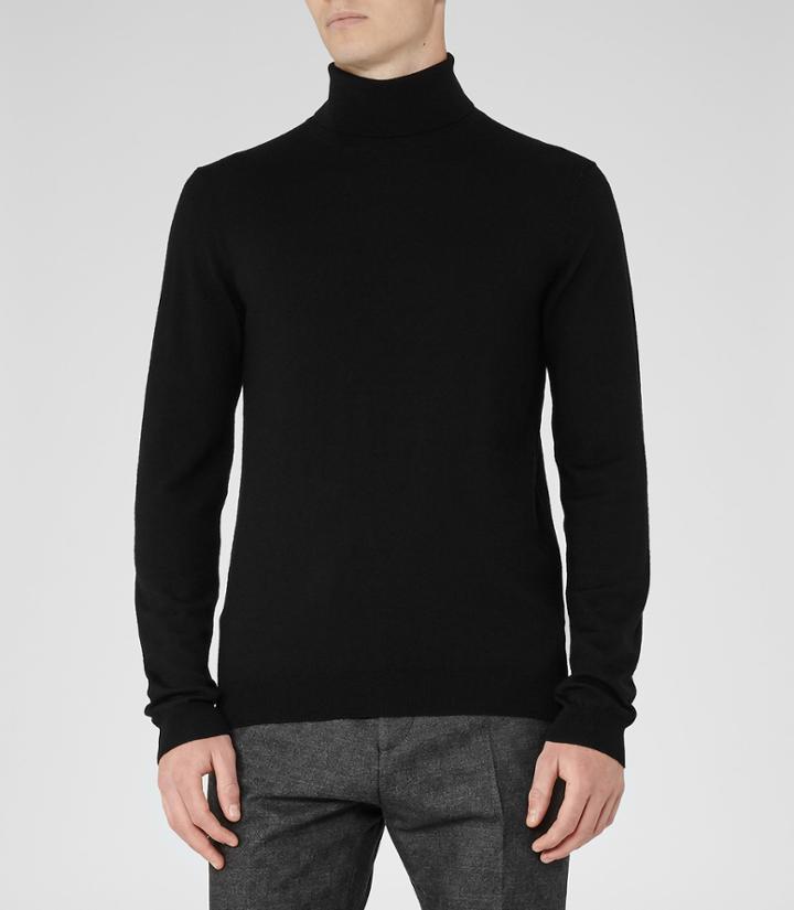 Reiss Observe - Rollneck Jumper In Black, Mens, Size M