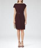 Reiss Baye - Womens Chain-detail Dress In Red, Size 6