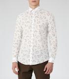 Reiss Halston - Mens Abstract Print Shirt In White, Size S