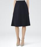 Reiss Bevan - Womens Box-pleat Midi Skirt In Blue, Size 6