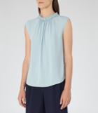 Reiss Magda - Gathered Tank Top In Blue, Womens, Size 0