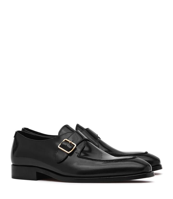 Reiss Kolster - Buckle-detail Leather Shoes In Black, Mens, Size 8