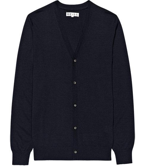 Reiss Dennis Mercerised Wool Cardigan