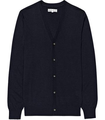 Reiss Dennis Mercerised Wool Cardigan