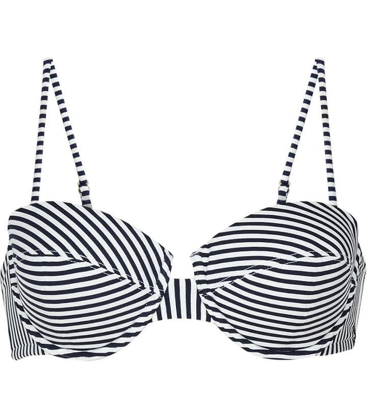 Reiss Jourdan Stripe T - Womens Bikini Top In White, Size Xs