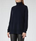 Reiss Ina - Womens Cashmere-blend Roll-neck Jumper In Blue, Size S