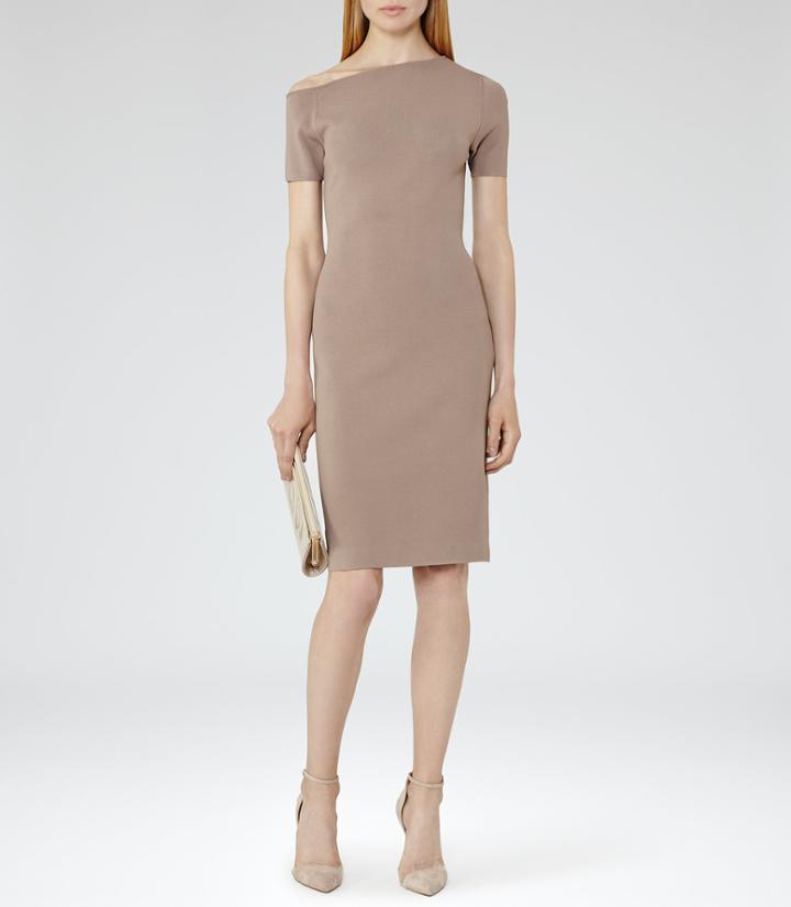 Reiss Palmer - Womens Off The Shoulder Dress In Brown, Size 6