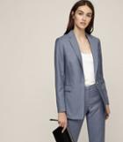 Reiss Leyton Jacket - Single-breasted Blazer In Blue, Womens, Size 2