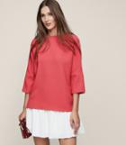 Reiss Bells - Button-back Top In Red, Womens, Size 0