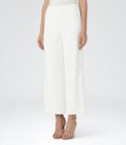 Reiss Flynn - Womens Wide-leg Cropped Trousers In White, Size 4