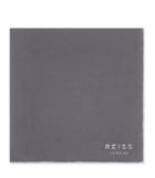 Reiss Horner - Silk Piped Pocket Square In Grey, Mens