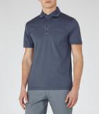Reiss Spirito - Mens Pique Cotton Polo Shirt In Blue, Size L