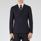 Reiss Grove B - Mens Pinstripe Wool Blazer In Blue