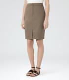 Reiss Raia - Casual Pencil Skirt In Brown, Womens, Size 0