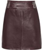 Reiss Vale - Womens Leather Skirt In Red, Size 4