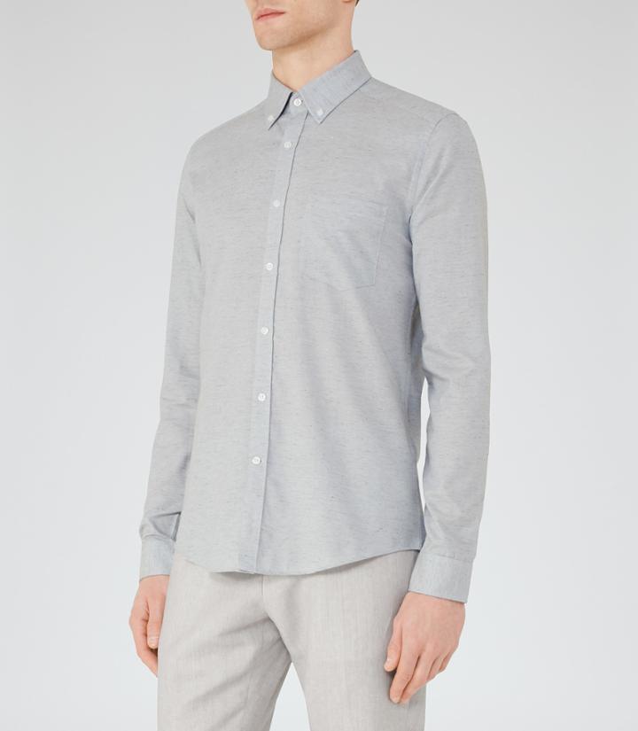 Reiss Roma - Button Down Shirt In Blue, Mens, Size S