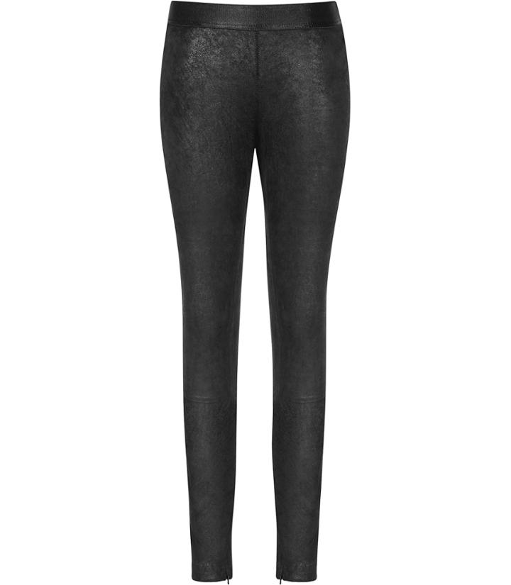 Reiss Freya - Womens Stretch Leather Leggings In Black, Size 4