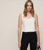 Reiss Ona - V-neck Tank Top In White, Womens, Size Xs