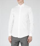 Reiss Zinc - Slim Stretch Shirt In White, Mens, Size S