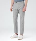 Reiss Jenkins - Mens Houndstooth Check Trousers In Grey, Size 28