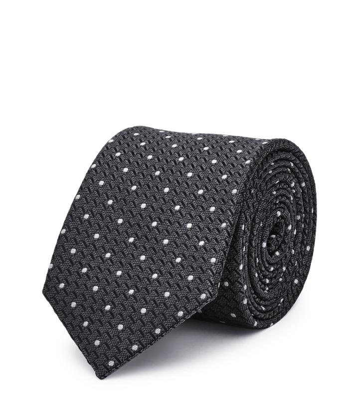 Reiss Klamm - Dotted Silk Tie In Grey, Mens
