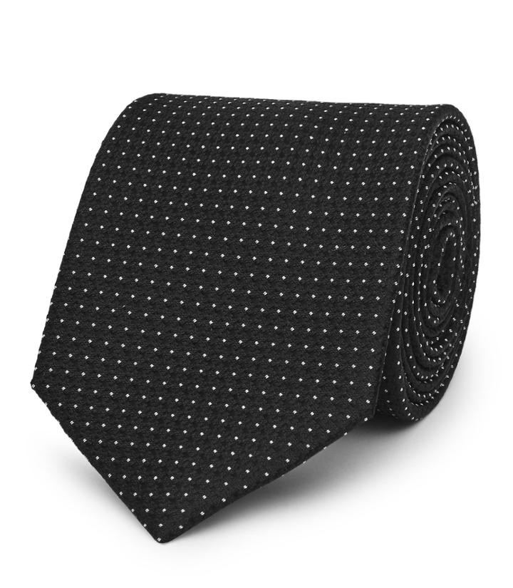 Reiss Liam - Mens Micro Dot Silk Tie In Black, Size One Size