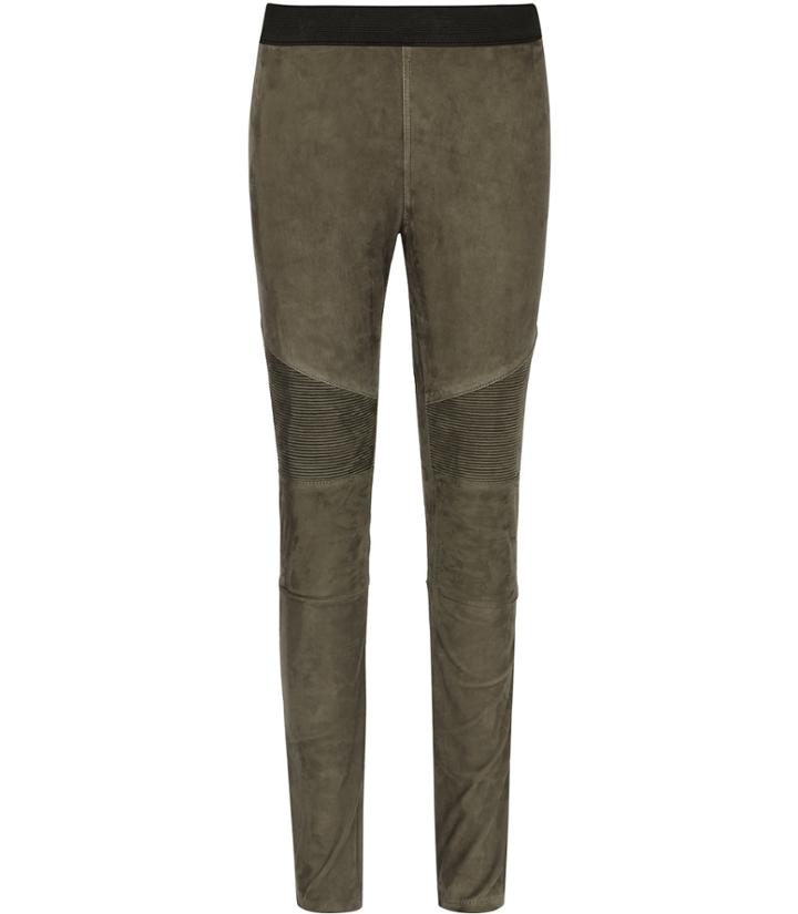 Reiss Felice Suede - Womens Suede Biker Leggings In Blue, Size 4