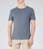 Reiss Bernie - Cotton And Linen T-shirt In Blue, Mens, Size M