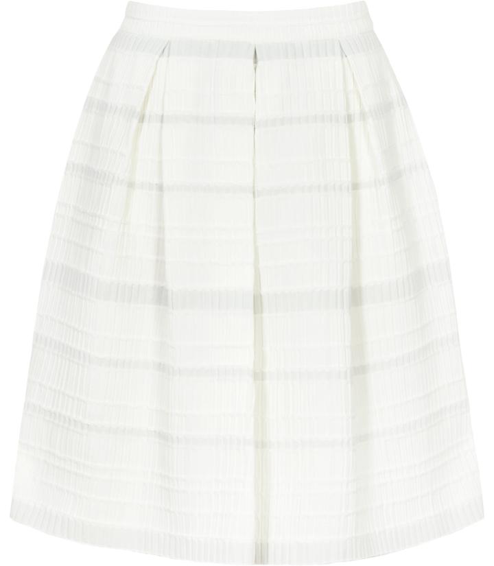 Reiss Dolly - Womens Box-pleat Skirt In White, Size 4