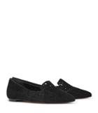 Reiss Peggie - Womens Laser-cut Suede Shoes In Black, Size 4