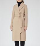 Reiss Cody - Womens Longline Wrap Coat In Brown, Size 6