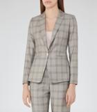 Reiss Webb Jacket - Heritage-check Blazer In Black, Womens, Size 0