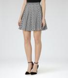 Reiss Sandra - Womens Stripe-print Skirt In White, Size 10