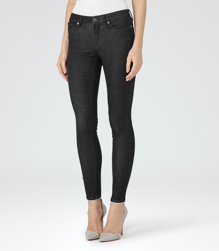 Reiss Stevie - Womens Low-rise Skinny Jeans In Black, Size 27