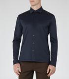 Reiss Chapter - Mens Mercerised Cotton Shirt In Blue, Size M