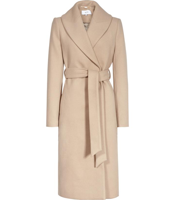 Reiss Cody - Womens Longline Wrap Coat In Brown, Size 4