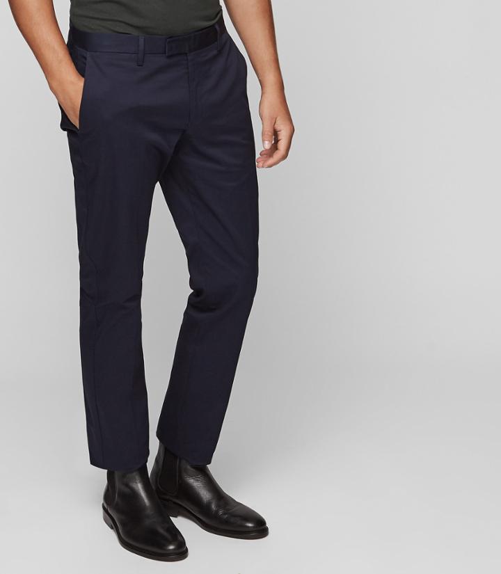 Reiss Warick - Regular Fit Chinos In Blue, Mens, Size 28