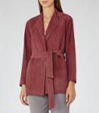 Reiss Willow - Womens Suede Wrap Jacket In Brown, Size S