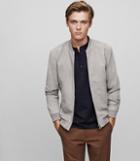 Reiss Basse - Suede Bomber Jacket In Grey, Mens, Size S