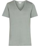 Reiss Lacey - Womens Metallic-sheen T-shirt In Green, Size Xs