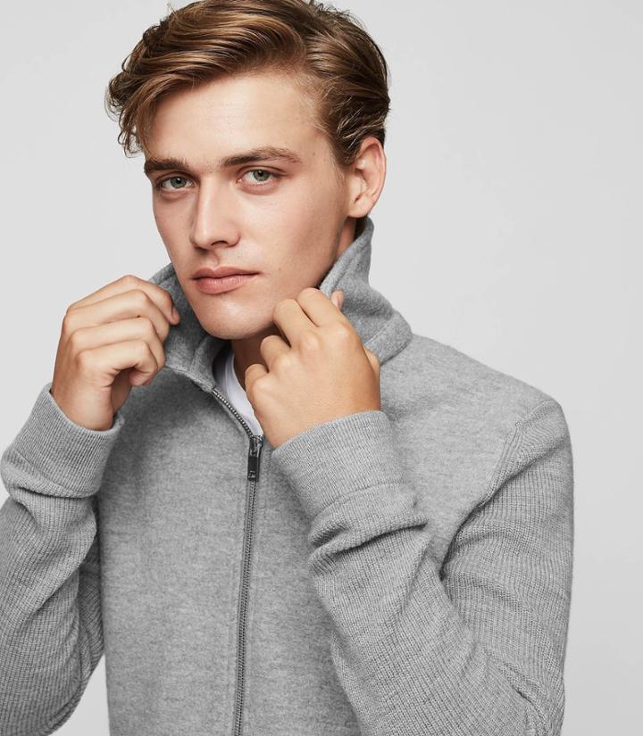 Reiss Dover - Zip-front Knitted Jacket In Grey, Mens, Size S