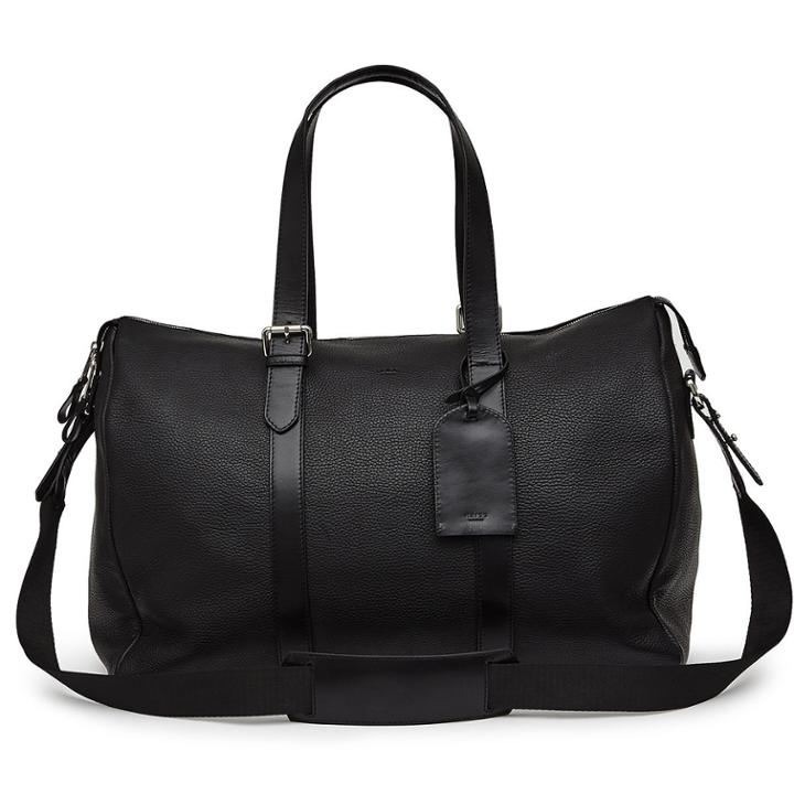 Reiss Darrel - Mens Grained Leather Holdall In Black
